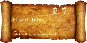 Ritzel Telma névjegykártya